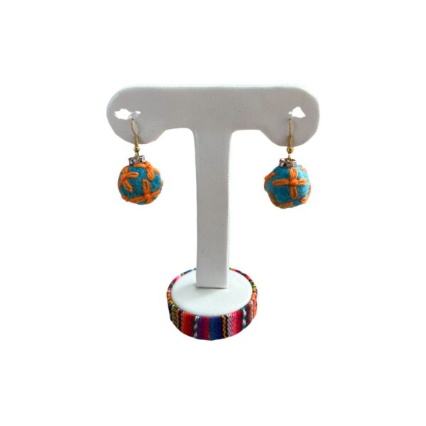 Hand embroidered felt earrings