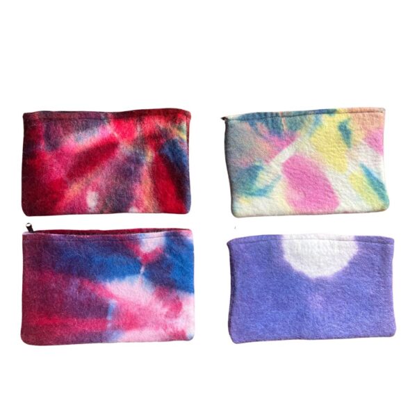 Multicolored felt pencil case