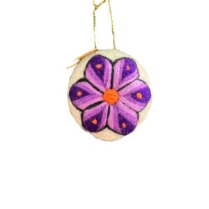 Small embroidered felt sphere