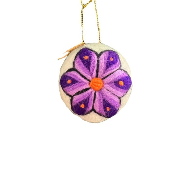 Small embroidered felt sphere