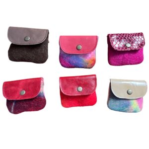 Multicolored felt purse