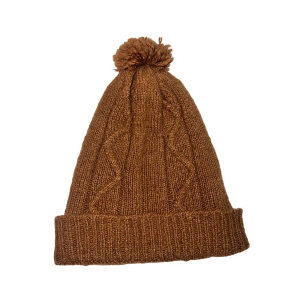 Bonnet en fil d'alpaga pour adultes, marron