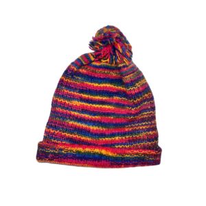 Alpaca yarn cap for adults, multicolor 3