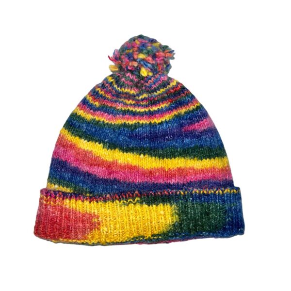 Bonnet en fil d'alpaga pour adultes, multicolore 4