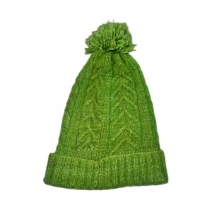 Alpaca yarn cap for adult, green