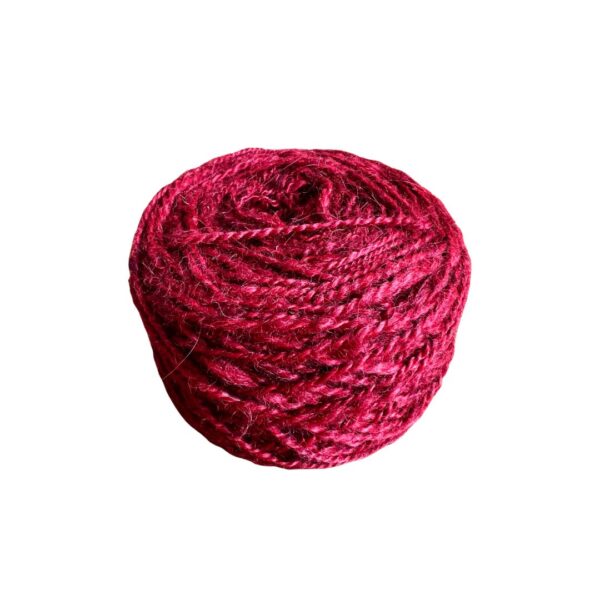 Ball of alpaca yarn, sour cherry